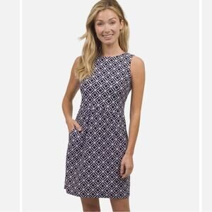 JUDE CONNALLY MARY PAT DRESS - STAR LATTICE NAVY